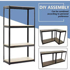 Estantería metálica ajustable Acekool de 4 niveles, unidad de almacenamiento de montaje sin tornillos, estantes de acero de alta resistencia para cocina, garaje o taller