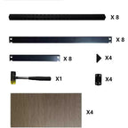 Estantería metálica ajustable Acekool de 4 niveles, unidad de almacenamiento de montaje sin tornillos, estantes de acero de alta resistencia para cocina, garaje o taller