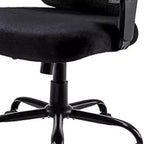 Silla ejecutiva de oficina con ruedas, giratoria, ajustable, de malla de tela negra y acero, de HomeRoots