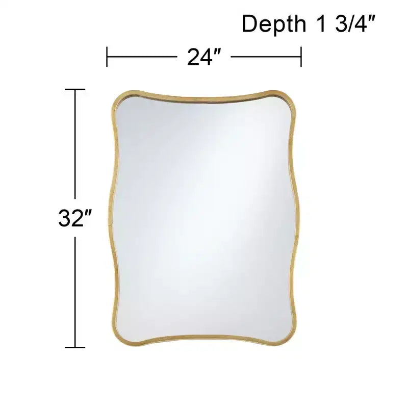 Espejo de pared curvado Uttermost Pavia Gold Metal de 24 x 32