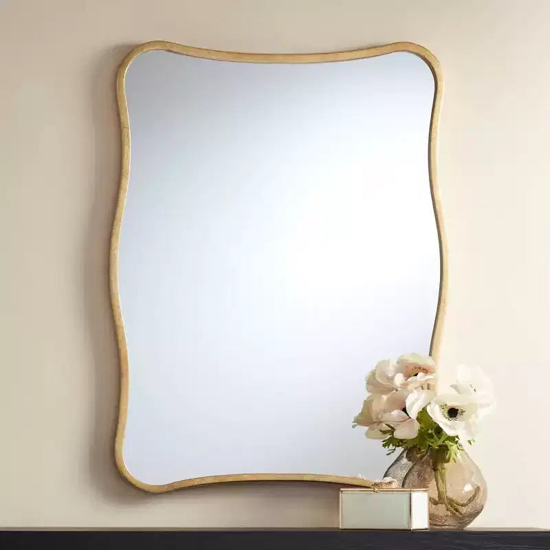 Espejo de pared curvado Uttermost Pavia Gold Metal de 24 x 32