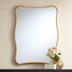 Espejo de pared curvado Uttermost Pavia Gold Metal de 24 x 32