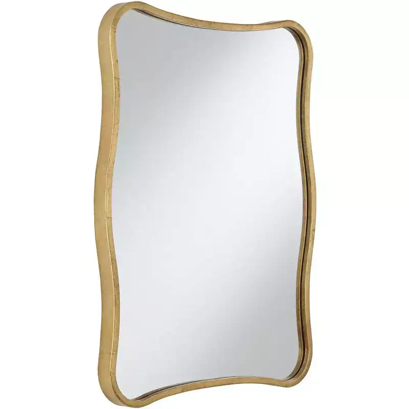 Espejo de pared curvado Uttermost Pavia Gold Metal de 24 x 32