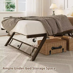 Estructura de Cama Nido Doble - Plataforma Metálica Plegable con Ruedas con Freno, Diseño Plegable para Habitaciones de Invitados y Pernoctas