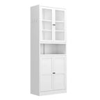 Okak 61 Armario de cocina independiente, almacenamiento ajustable con 4 estantes, armario de metal resistente para comedor/sala de estar