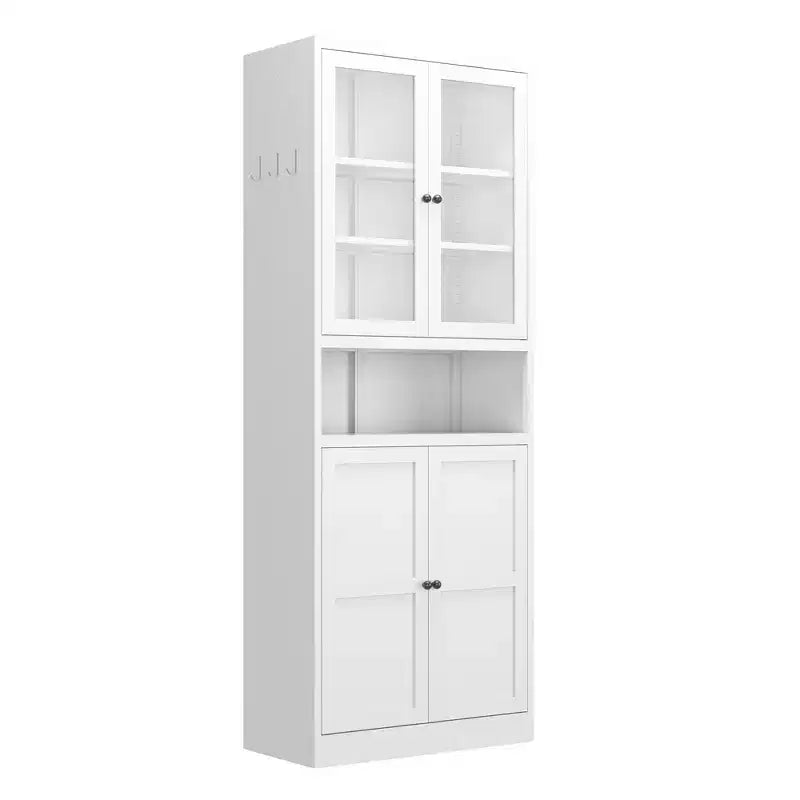 Okak 61 Armario de cocina independiente, almacenamiento ajustable con 4 estantes, armario de metal resistente para comedor/sala de estar