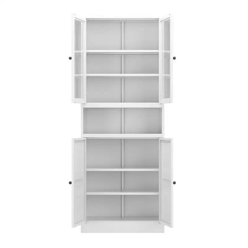 Okak 61 Armario de cocina independiente, almacenamiento ajustable con 4 estantes, armario de metal resistente para comedor/sala de estar