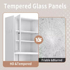 Okak 61 Armario de cocina independiente, almacenamiento ajustable con 4 estantes, armario de metal resistente para comedor/sala de estar