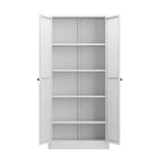 Okak 61 Armario de cocina independiente, almacenamiento ajustable con 4 estantes, armario de metal resistente para comedor/sala de estar