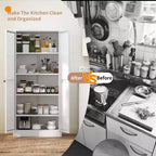 Okak 61 Armario de cocina independiente, almacenamiento ajustable con 4 estantes, armario de metal resistente para comedor/sala de estar