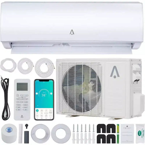 Acekool 12,000 BTU Mini Split AC & Heat Pump, 21 SEER2 Inverter, WiFi, Ductless System with Install Kit for Rooms up to 750 Sq Ft, 230V