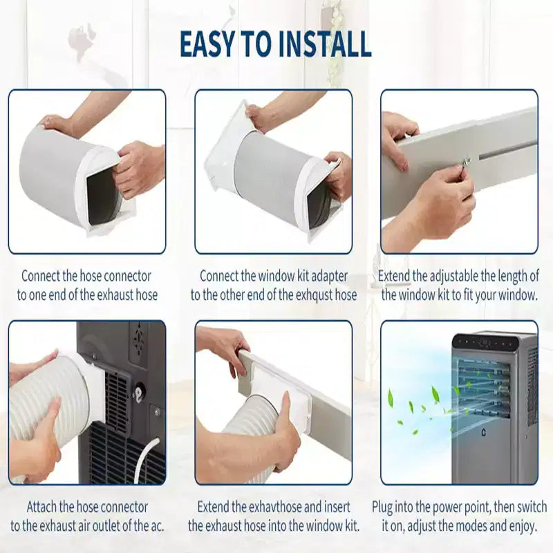 Acekool 8,000 BTU Portable Air Conditioner, 4-in-1 AC Dehumidifier Fan Sleep Mode, Remote, Timer, Window Kit, for Rooms up to 350 Sq. Ft, Grey