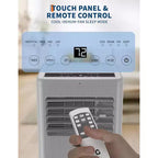 Acekool 10,000 BTU Portable Air Conditioner, 3-in-1 AC with Dehumidifier Fan, Remote, Timer, Window Kit, for Rooms up to 450 Sq Ft, Black & Grey Top