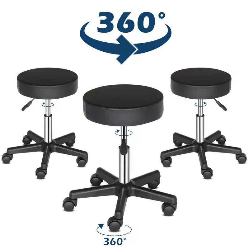 Taburete giratorio hidráulico con ruedas, altura ajustable para spa, tienda, masaje, medicina, trabajo u oficina