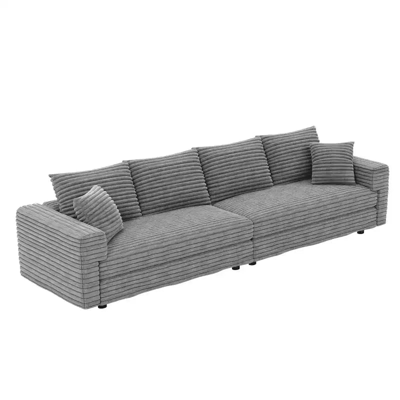 MAYEERTY Sofá moderno tapizado cómodo, sofás de asiento profundo tipo nube con almohadas suaves para sala de estar, dormitorio, oficina, gris