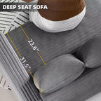 MAYEERTY Sofá moderno tapizado cómodo, sofás de asiento profundo tipo nube con almohadas suaves para sala de estar, dormitorio, oficina, gris