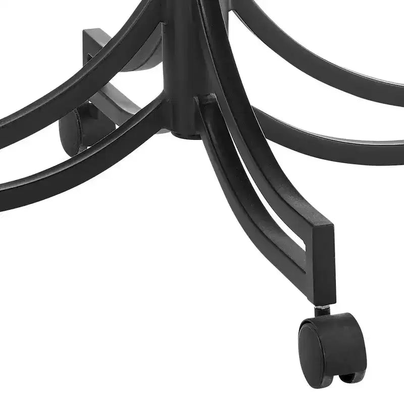 Armen Living, Silla de comedor giratoria con ruedas Tibet con hierro negro mate