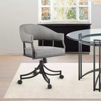 Armen Living, Silla de comedor giratoria con ruedas Tibet con hierro negro mate