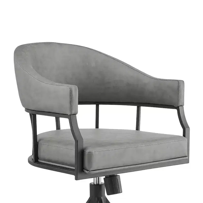 Armen Living, Silla de comedor giratoria con ruedas Tibet con hierro negro mate