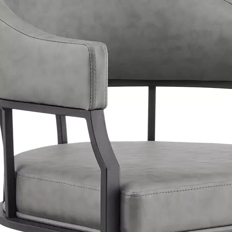 Armen Living, Silla de comedor giratoria con ruedas Tibet con hierro negro mate