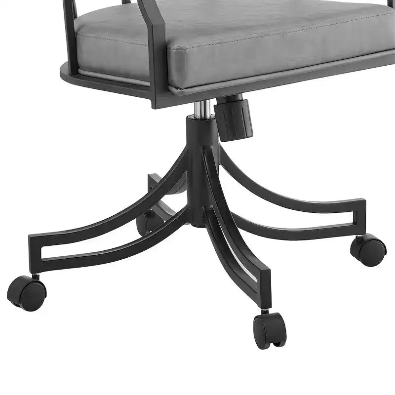 Armen Living, Silla de comedor giratoria con ruedas Tibet con hierro negro mate
