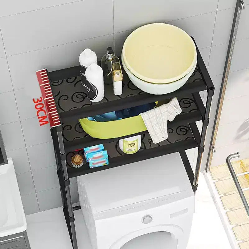 Estantería alta de baño de 3 niveles, estante de almacenamiento sobre el inodoro con estructura de hierro, organizador que ahorra espacio para toallas y suministros