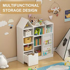 Organizador de almacenamiento para niños, organizador de juguetes y libros con 8 cubículos y cajones extraíbles, ideal para salas de juegos y dormitorios