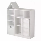 Organizador de almacenamiento para niños, organizador de juguetes y libros con 8 cubículos y cajones extraíbles, ideal para salas de juegos y dormitorios