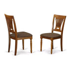 Juego de mesa de comedor y sillas de cocina Belmont Portland de HomeStock con mesa de 18 hojas, marrón silla de montar