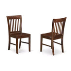 HomeStock Belmont, juego de comedor de 3 piezas, cuenta con una mesa de madera y 2 sillas de comedor de madera con asiento y respaldo de listones, acabado caoba