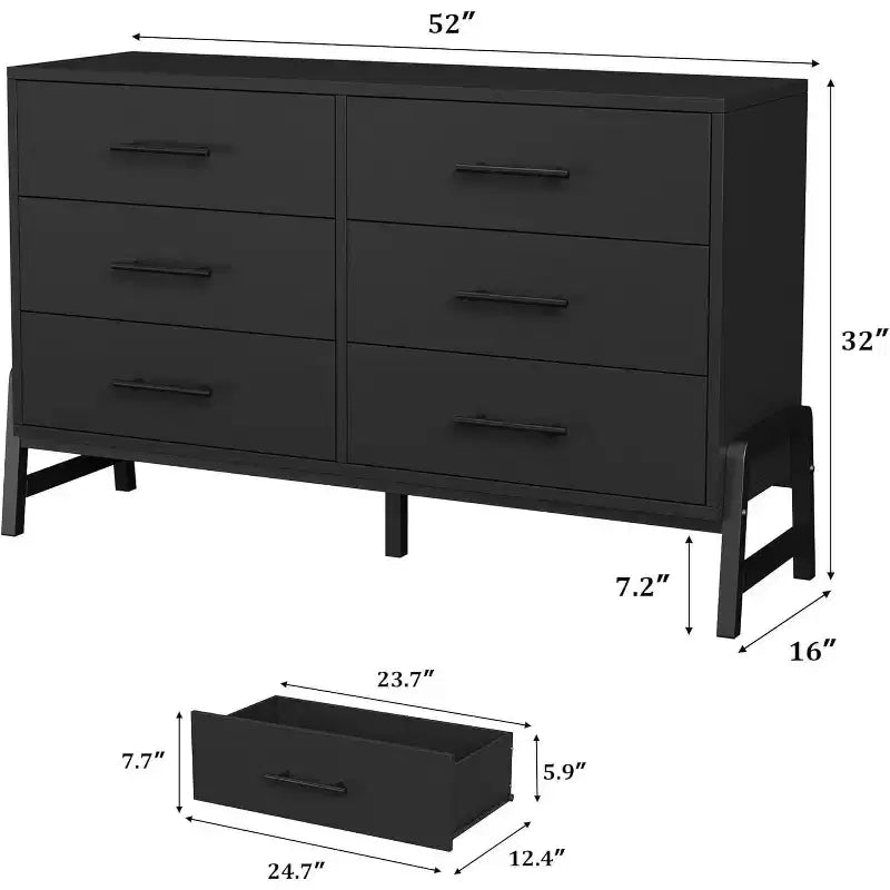 Cómoda de madera independiente de 52 pulgadas con cajón ancho y armario de almacenamiento, cómoda de almacenamiento vertical para sala de estar, dormitorio, entrada