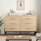 Cómoda de madera independiente de 52 pulgadas con cajón ancho y armario de almacenamiento, cómoda de almacenamiento vertical para sala de estar, dormitorio, entrada