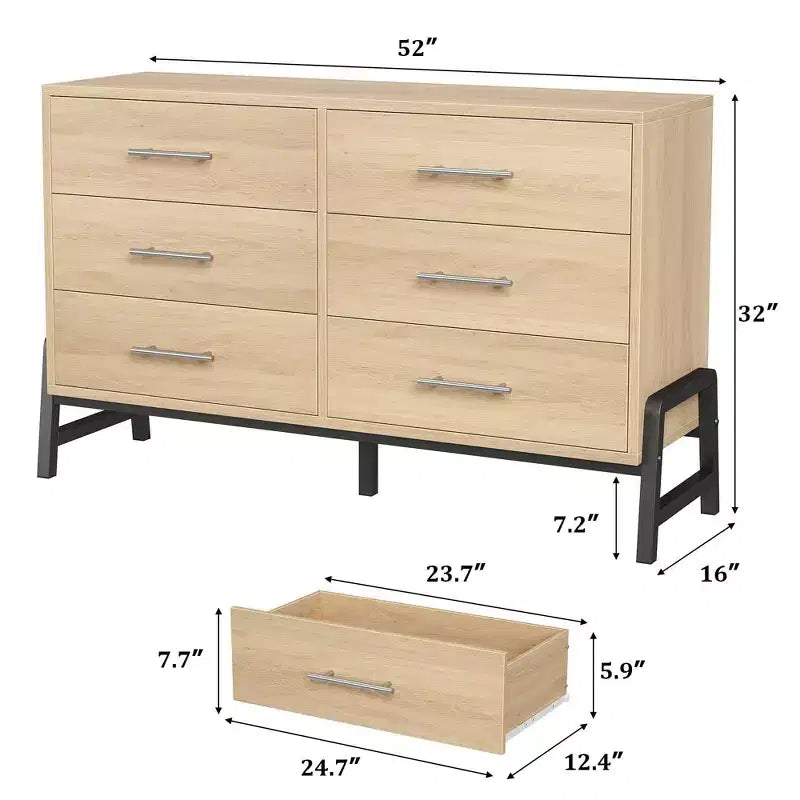 Cómoda de madera independiente de 52 pulgadas con cajón ancho y armario de almacenamiento, cómoda de almacenamiento vertical para sala de estar, dormitorio, entrada