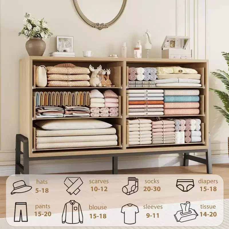 Cómoda de madera independiente de 52 pulgadas con cajón ancho y armario de almacenamiento, cómoda de almacenamiento vertical para sala de estar, dormitorio, entrada