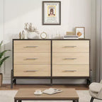 Cómoda de madera independiente de 52 pulgadas con cajón ancho y armario de almacenamiento, cómoda de almacenamiento vertical para sala de estar, dormitorio, entrada