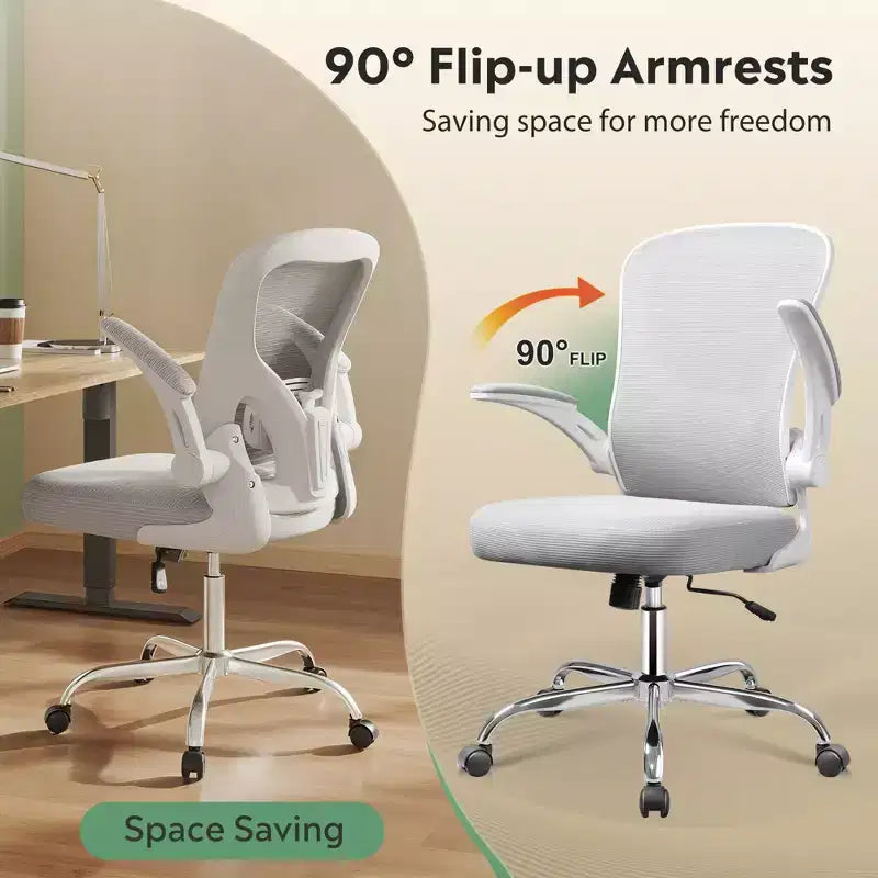 Silla de oficina ergonómica GALAXHERO, silla de escritorio de malla para computadora con reposabrazos abatibles y soporte lumbar ajustable