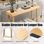 Mesa consola de madera maciza Karl Home de 43.3 pulgadas con patas trapezoidales