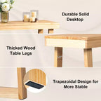 Mesa consola de madera maciza Karl Home de 43.3 pulgadas con patas trapezoidales