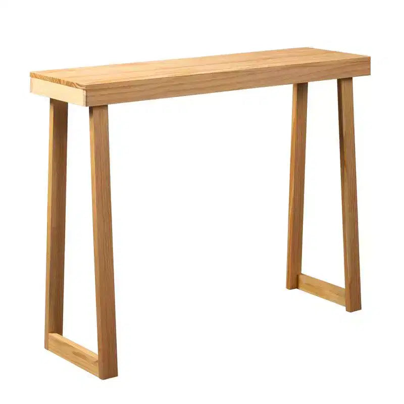 Mesa consola de madera maciza Karl Home de 43.3 pulgadas con patas trapezoidales