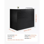 Mostrador de recepción VEVOR, mesa de mostrador frontal en forma de L de 55 pulgadas, mostrador de recepción de oficina con cajón, bandeja para teclado y armario de almacenamiento, negro