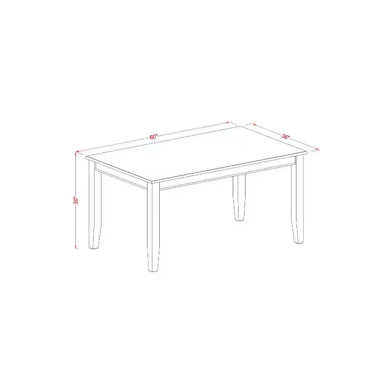 Mesa de comedor rectangular HomeStock de 36x60