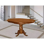 Mesa de comedor ovalada de un solo pedestal HomeStock, estilo tradicional
