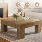 Mesa de centro cuadrada Lantine de 39.4 pulgadas para sala de estar, mesa auxiliar de cóctel estilo rústico con patas de madera resistentes, fácil montaje