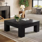 Mesa de centro cuadrada Lantine de 39.4 pulgadas para sala de estar, mesa auxiliar de cóctel estilo rústico con patas de madera resistentes, fácil montaje