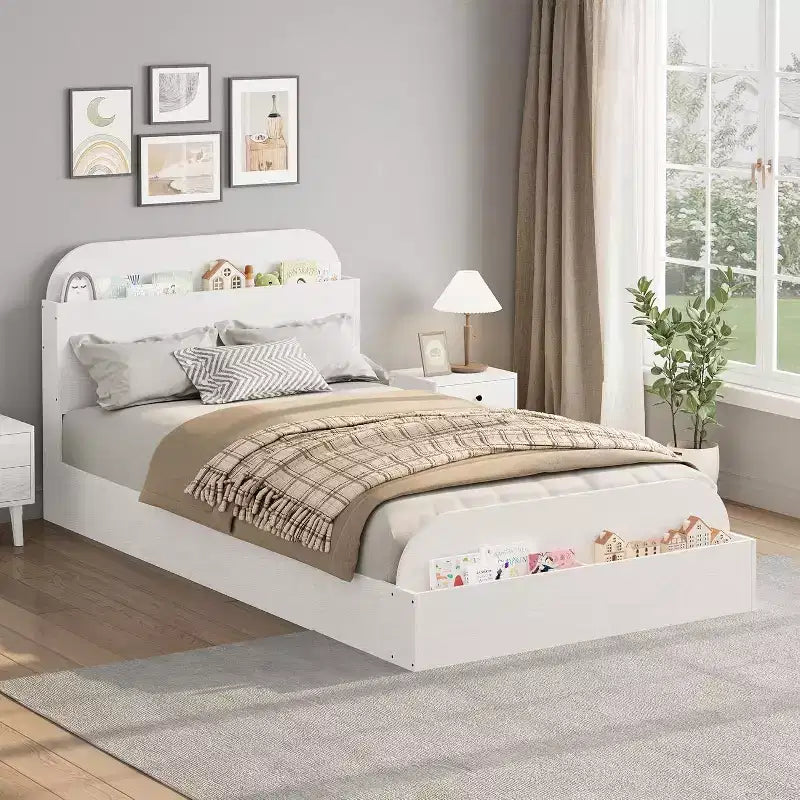Acekool Diván Doble con Nido, Estructura de Sofá Cama Tapizado con Cajones de Almacenamiento, Cama Moderna para Sala de Estar o Dormitorio