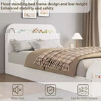 Acekool Diván Doble con Nido, Estructura de Sofá Cama Tapizado con Cajones de Almacenamiento, Cama Moderna para Sala de Estar o Dormitorio