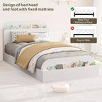 Acekool Diván Doble con Nido, Estructura de Sofá Cama Tapizado con Cajones de Almacenamiento, Cama Moderna para Sala de Estar o Dormitorio