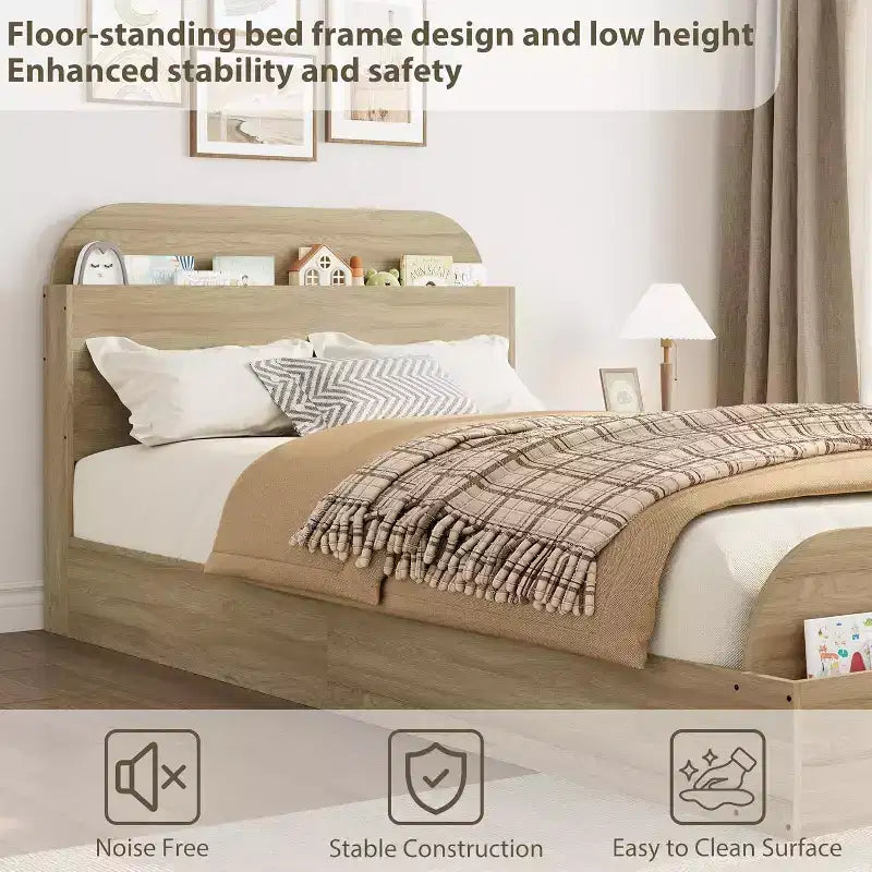 Acekool Diván Doble con Nido, Estructura de Sofá Cama Tapizado con Cajones de Almacenamiento, Cama Moderna para Sala de Estar o Dormitorio