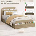 Acekool Diván Doble con Nido, Estructura de Sofá Cama Tapizado con Cajones de Almacenamiento, Cama Moderna para Sala de Estar o Dormitorio