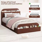 Acekool Diván Doble con Nido, Estructura de Sofá Cama Tapizado con Cajones de Almacenamiento, Cama Moderna para Sala de Estar o Dormitorio